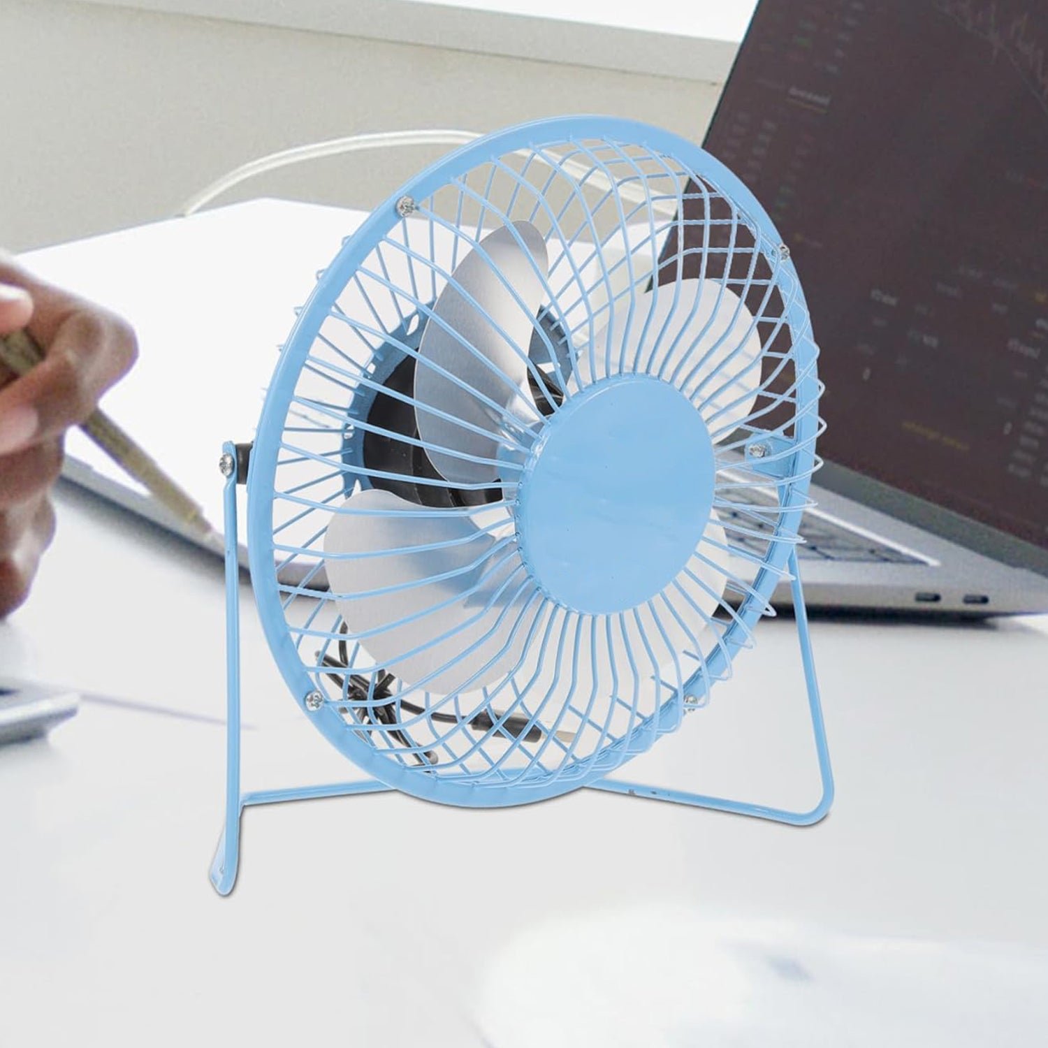 USB Table Desk Personal Metal Electronic Fan, Suitable For Office, School Use (1 Pc)