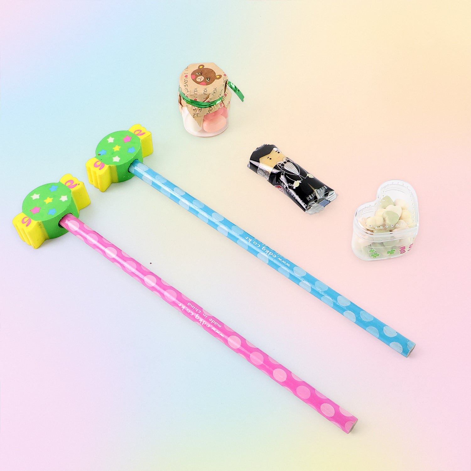 Fun Candy Design Pencil Set with Accessories (1 Set )
