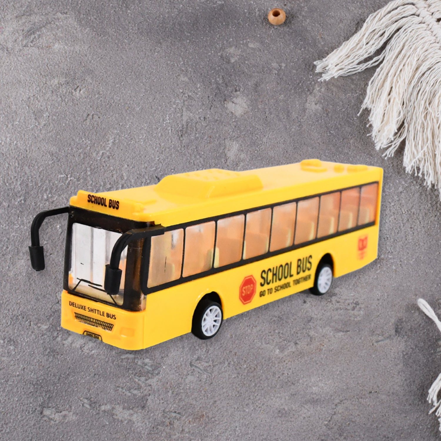 Inertia Bus Toys , High Simulation Yellow Fine Details Mini Bus