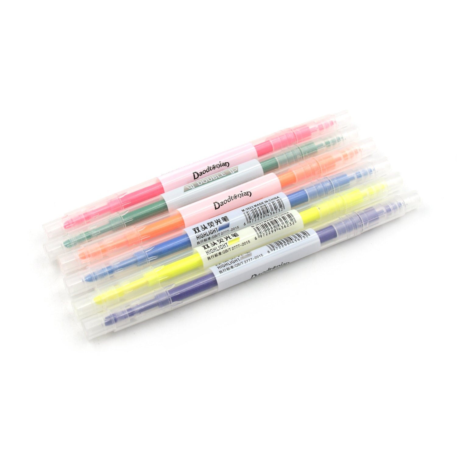 Dual-Headed Highlighter 6 Colors Pen  for Classroom and office  (6 Pc Set)