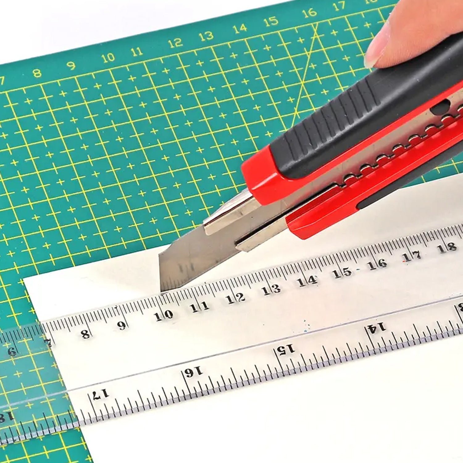 Heavy Duty 18mm Cutter Knife Set with Extra Blades for Office & Home