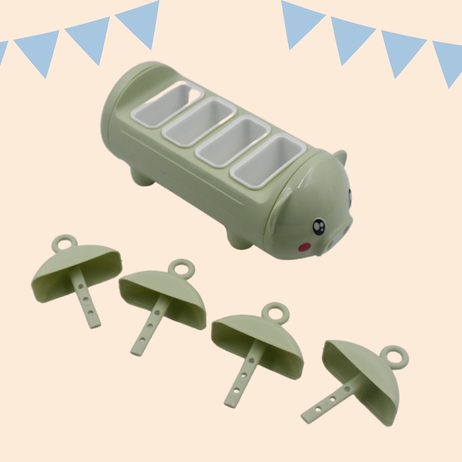 Pig Shape Ice Mold Tray – Cute Mould for Candy, Kulfi & Ice (4 Cups)