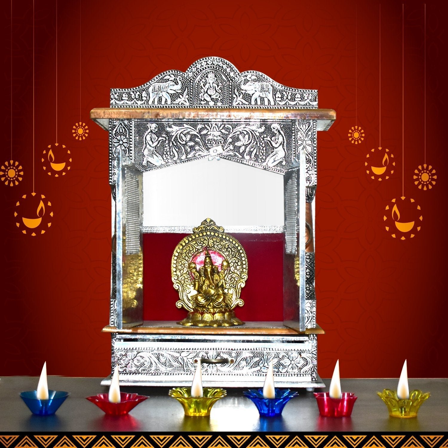 Candle Cup with Multi Shape, Diwali  (Multicolor) (12 Pcs Set)