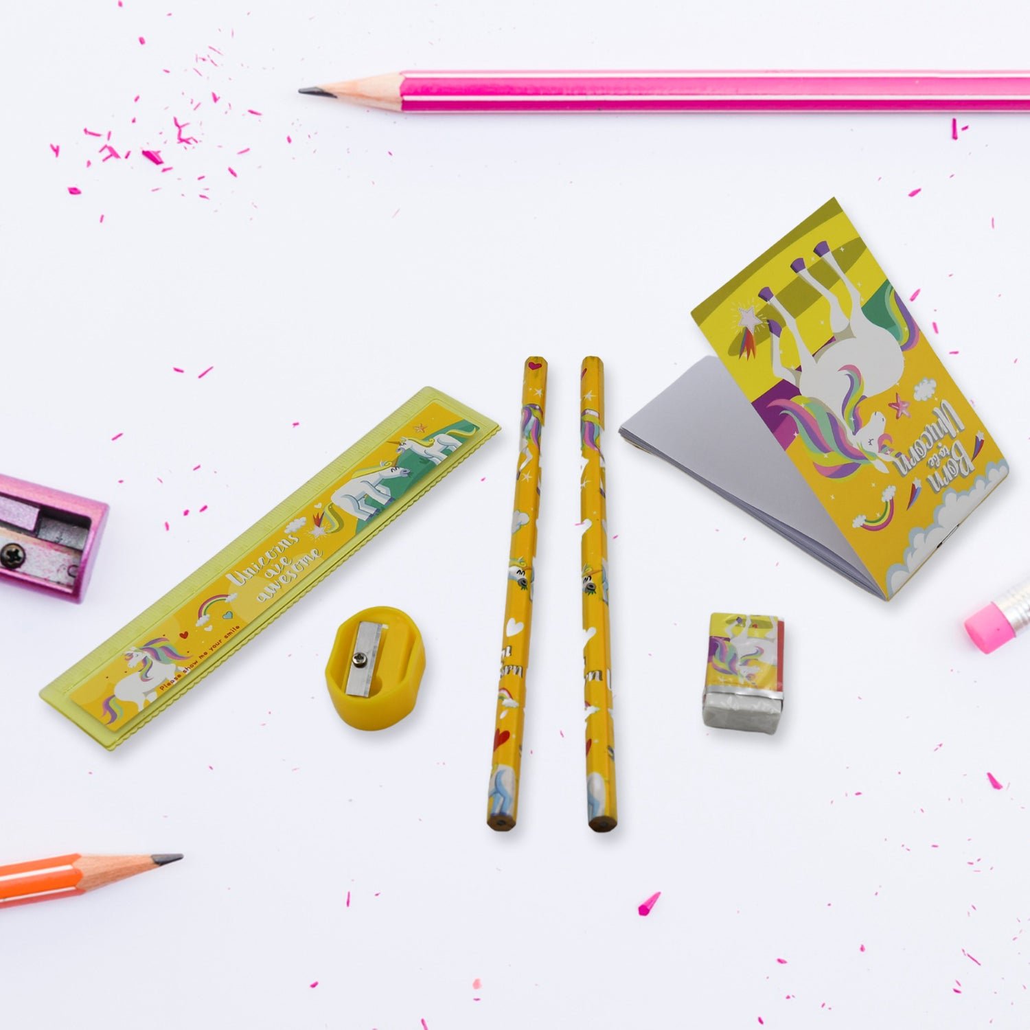 Stationery Set for School & Office with Pencil & Ruler (Gift, 6 Pc)
