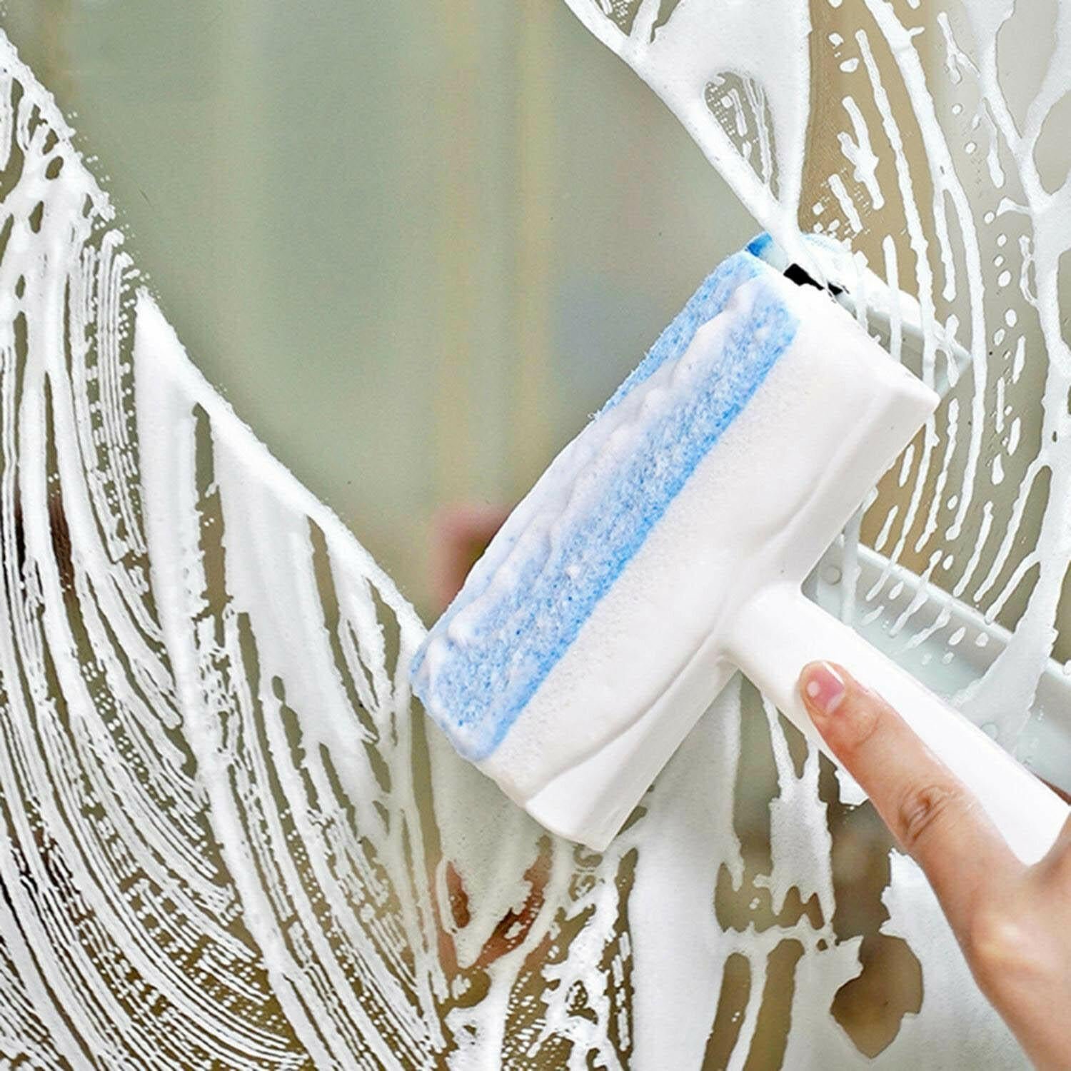 2-in-1 Glass Wiper & Brush – Double-Sided Cleaner for Mirrors, Tiles & Windows