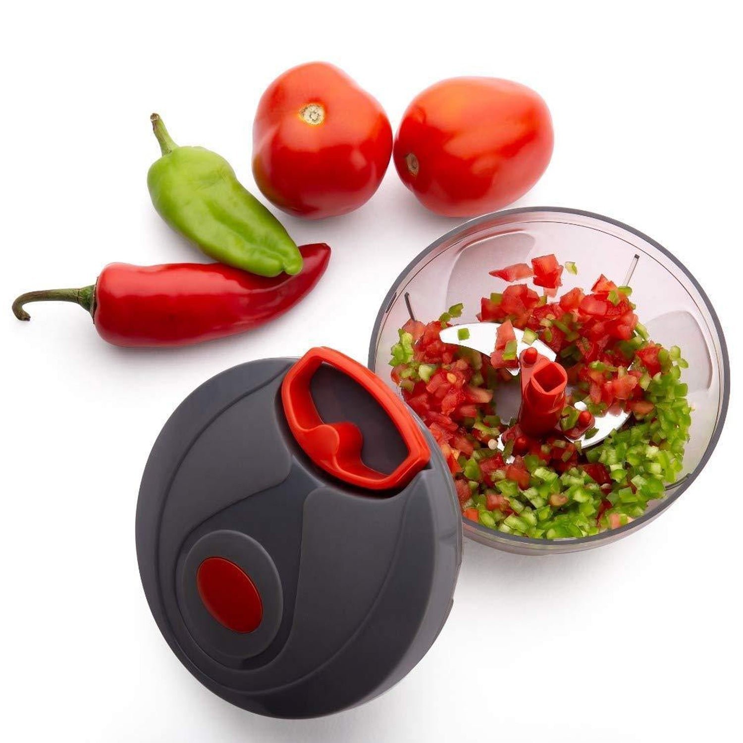 Manual Food Chopper, Compact & Powerful Hand Held Vegetable Chopper / Blender