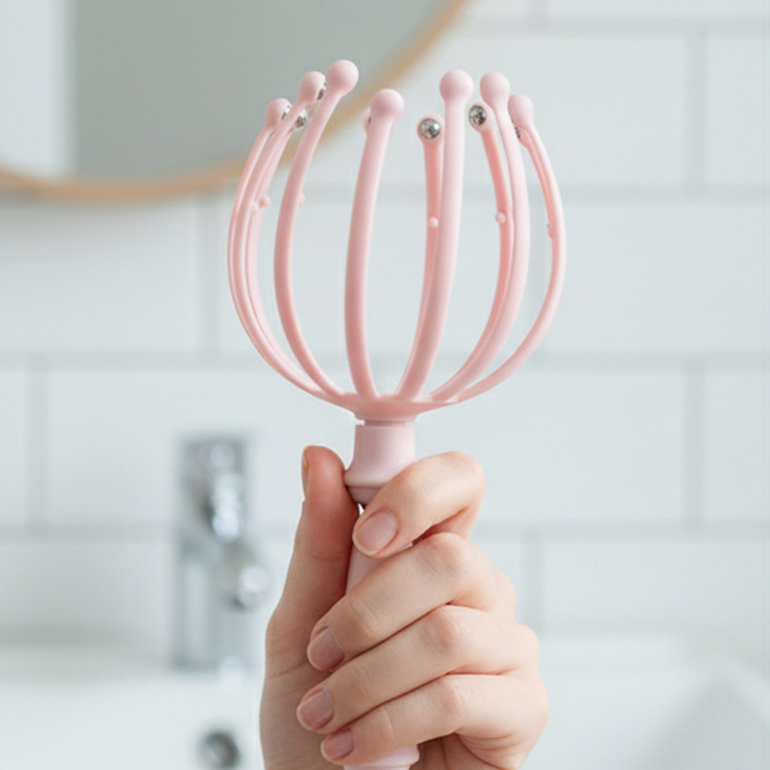 Manual Head Scalp Massager with Rolling Ball Tips (1 Pc)