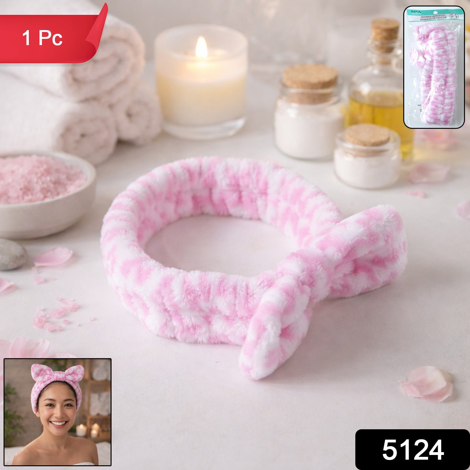 Soft Plush Spa Headband (1 Pc)