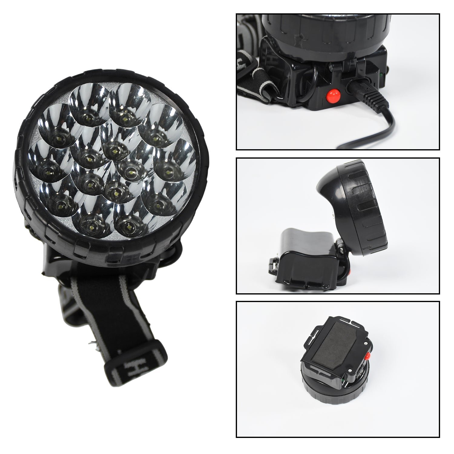 Head Lamp 15 Led Long Range Rechargeable  Lamp Use For Camping, Hiking