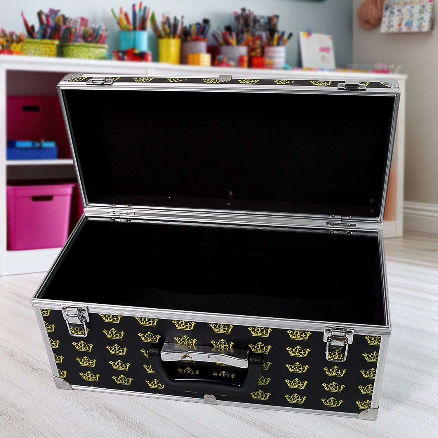 Wooden & Aluminium Portable Suitcase Travel Tool Box (38×17×18 Cm / 1 Pc)