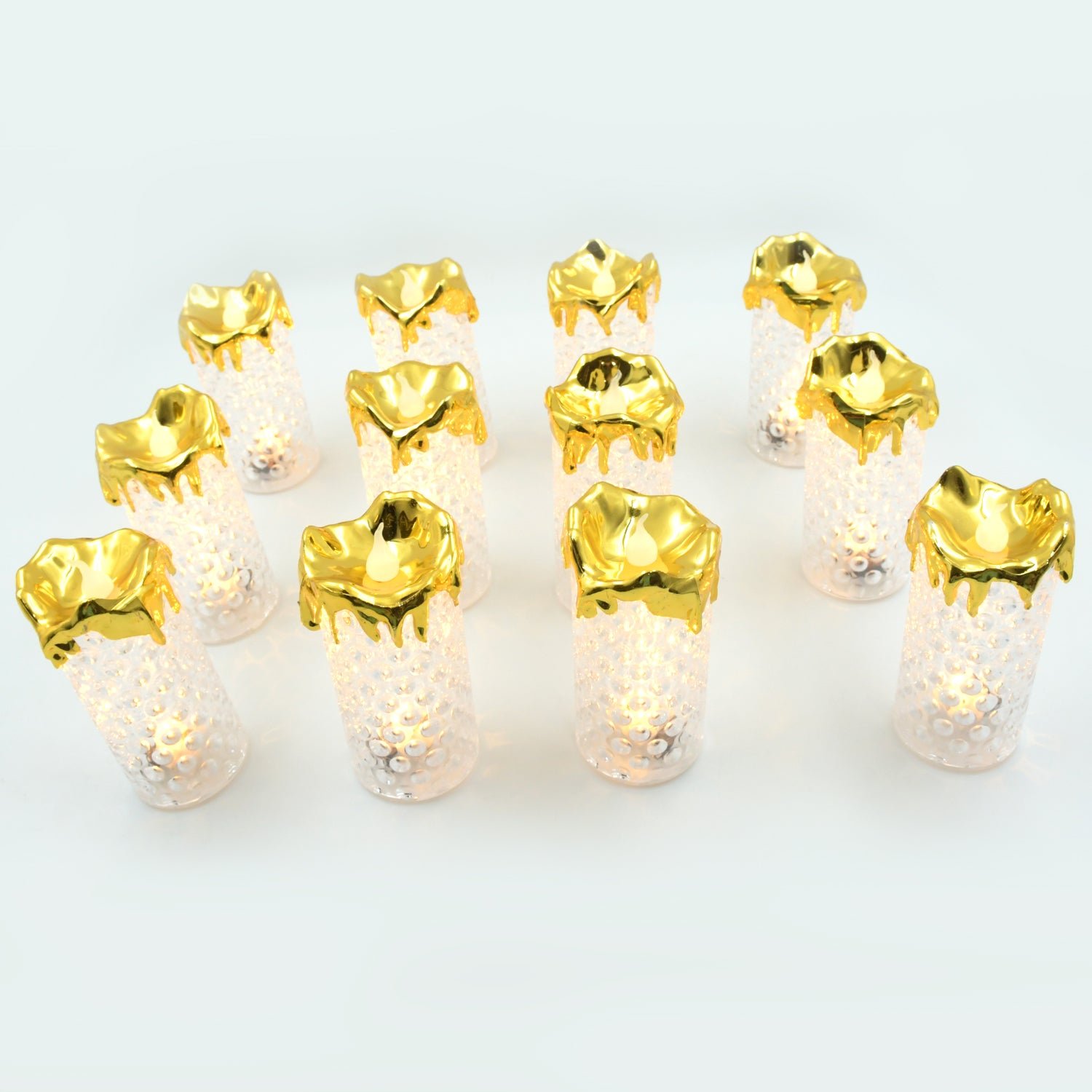 Gold LED Flameless Candles for Decor & Gifting, Diwali (12 Pc MOQ)