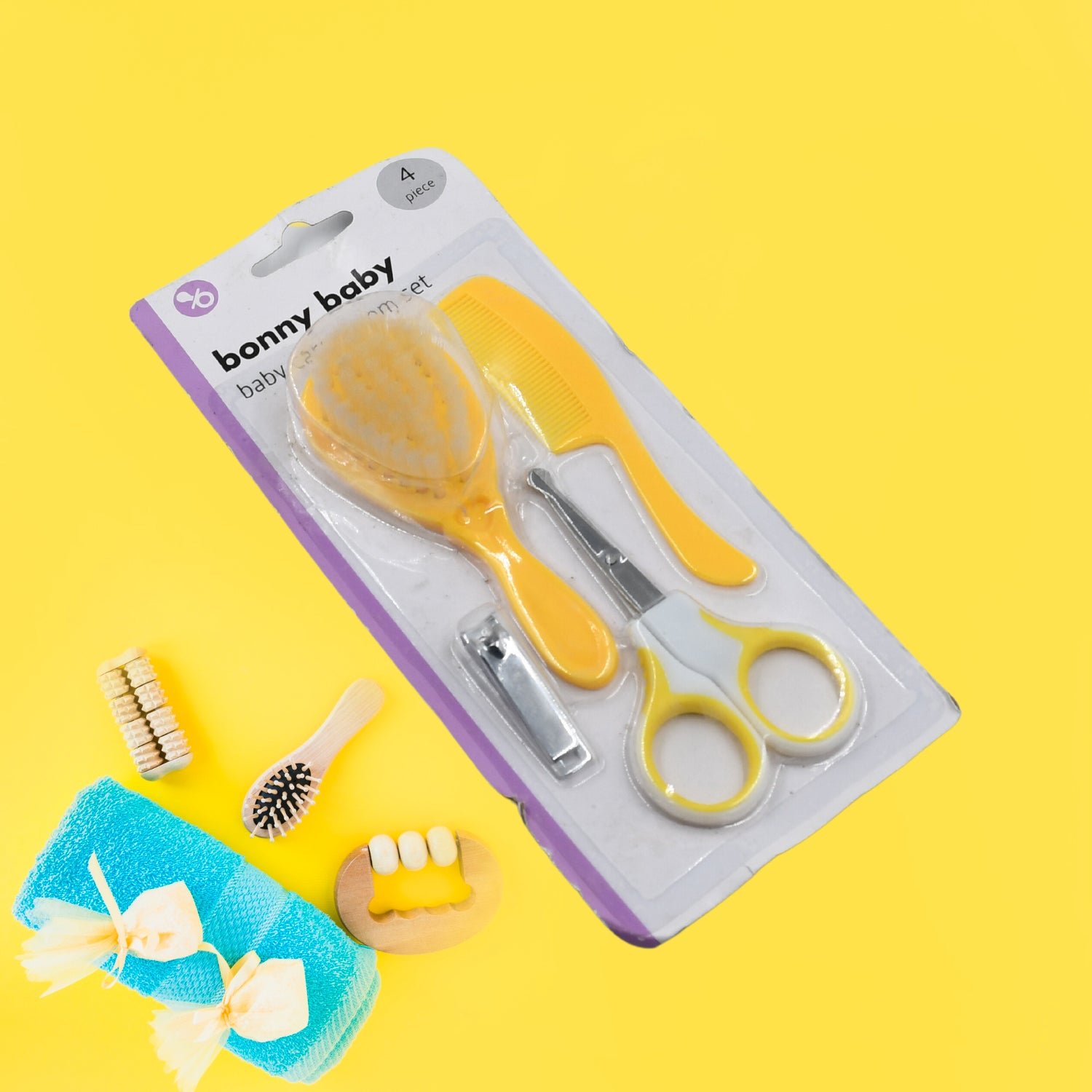 Born Baby Health Care Kit 4 in 1 Nail Clipper Brush Comb Scissors  (4 Pcs Set)