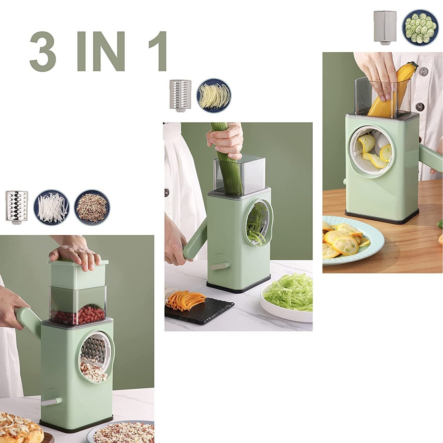 Vegetable Shredder Round Mandolin Slicer, Grater,  Salad Maker for Vegetable, Fruit