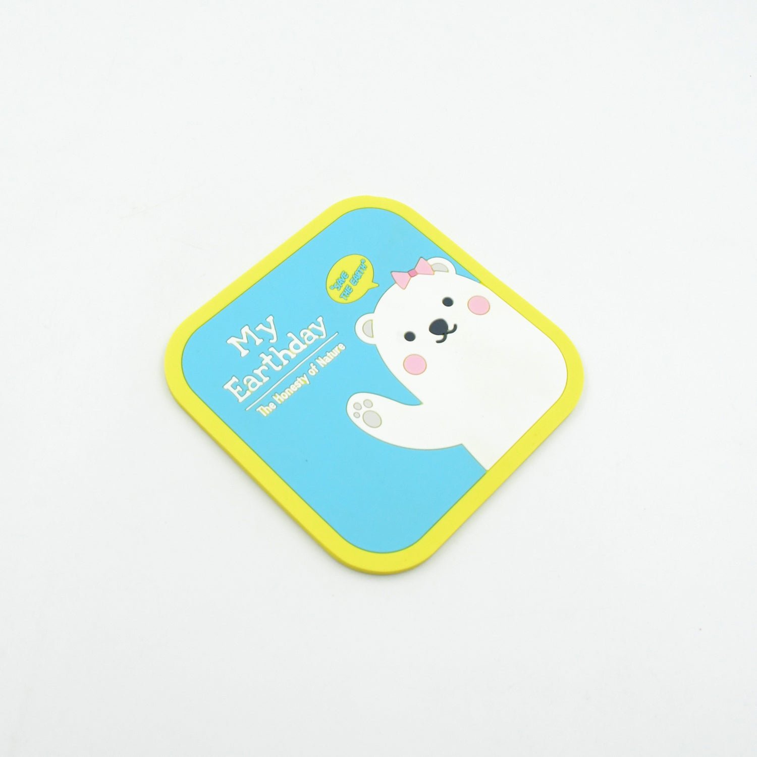Non Slip Square Cartoon Silicone Coasters for Tea Coffee Cups Mugs  1 Pc