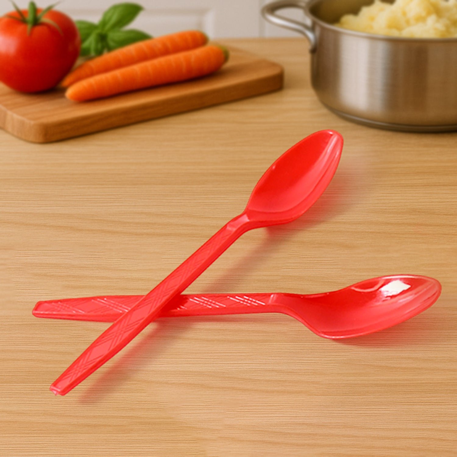 Reusable Food-Grade Plastic Spoons (10 Pc)