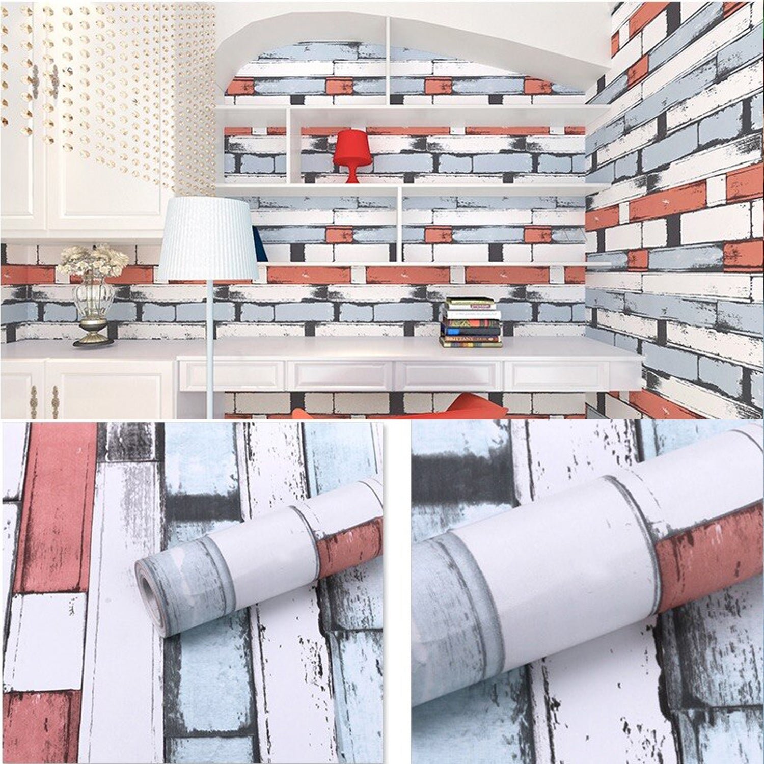 DIY 3D Self Adhesive Wallpaper Decal for Home Office Living Room Hall Kitchen