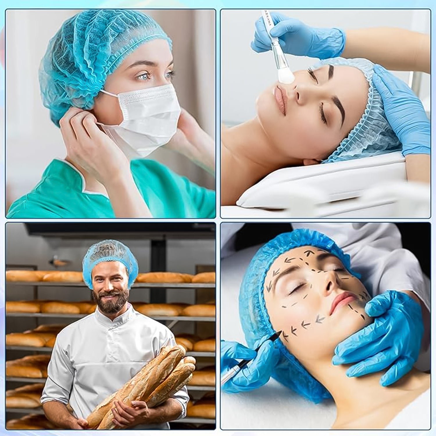 Shower Cap, Waterproof Disposable Shower Cap, 100 Pieces, Hair accessories