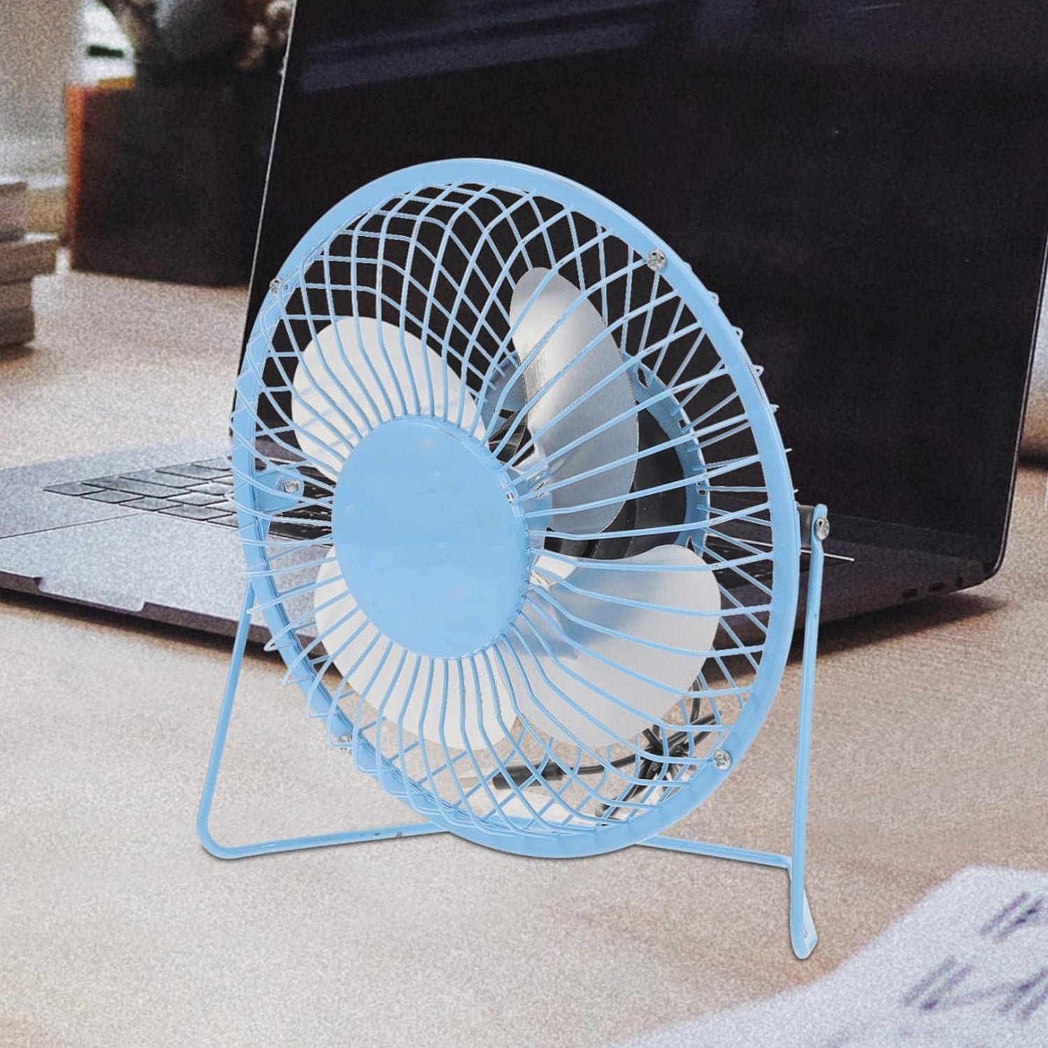 USB Table Desk Personal Metal Electronic Fan, Suitable For Office, School Use (1 Pc)