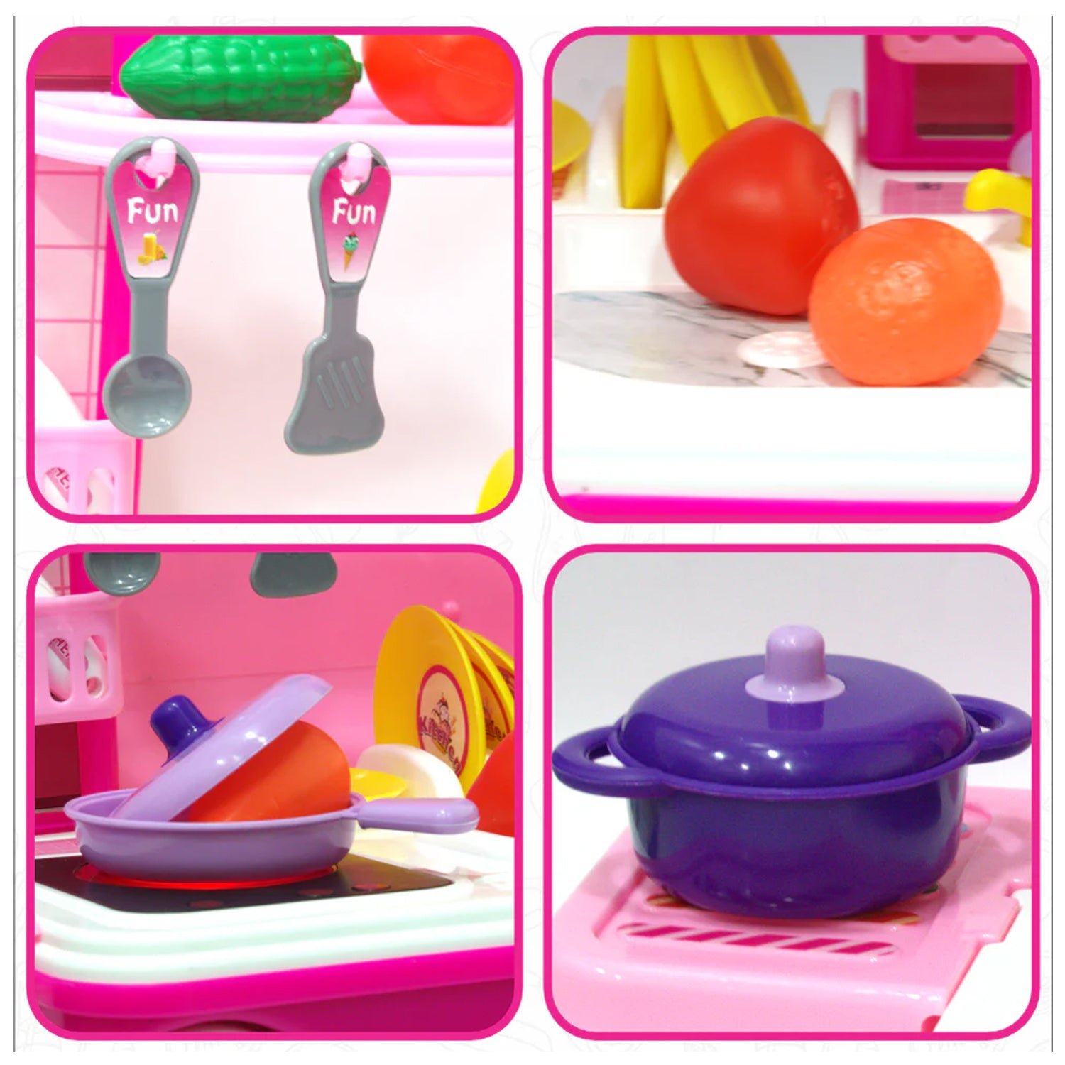 Kitchen Set Kids with Suitcase Role Play Cooking Toy for Girls & Boys (3+)