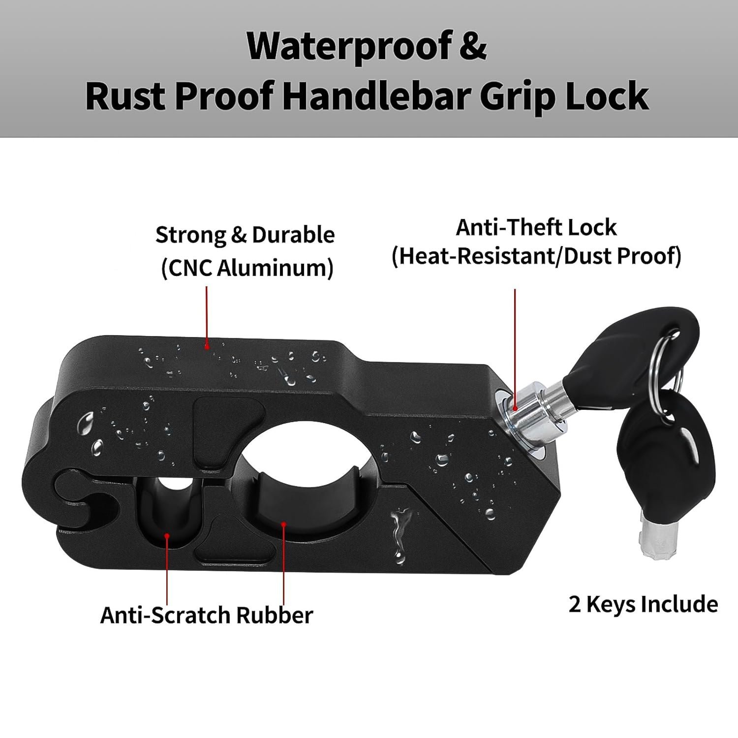 Motorcycle Grip Lock Universal Motorcycle Handlebar Throttle Grip Security Lock