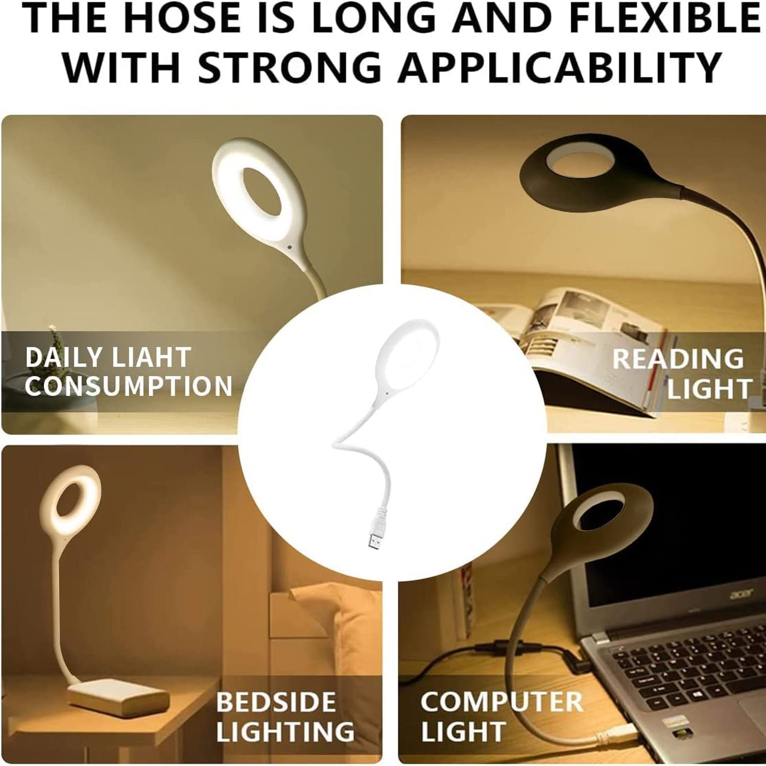 LED USB Flexible Neck Light with 16 LEDs for Laptop & Study Desk