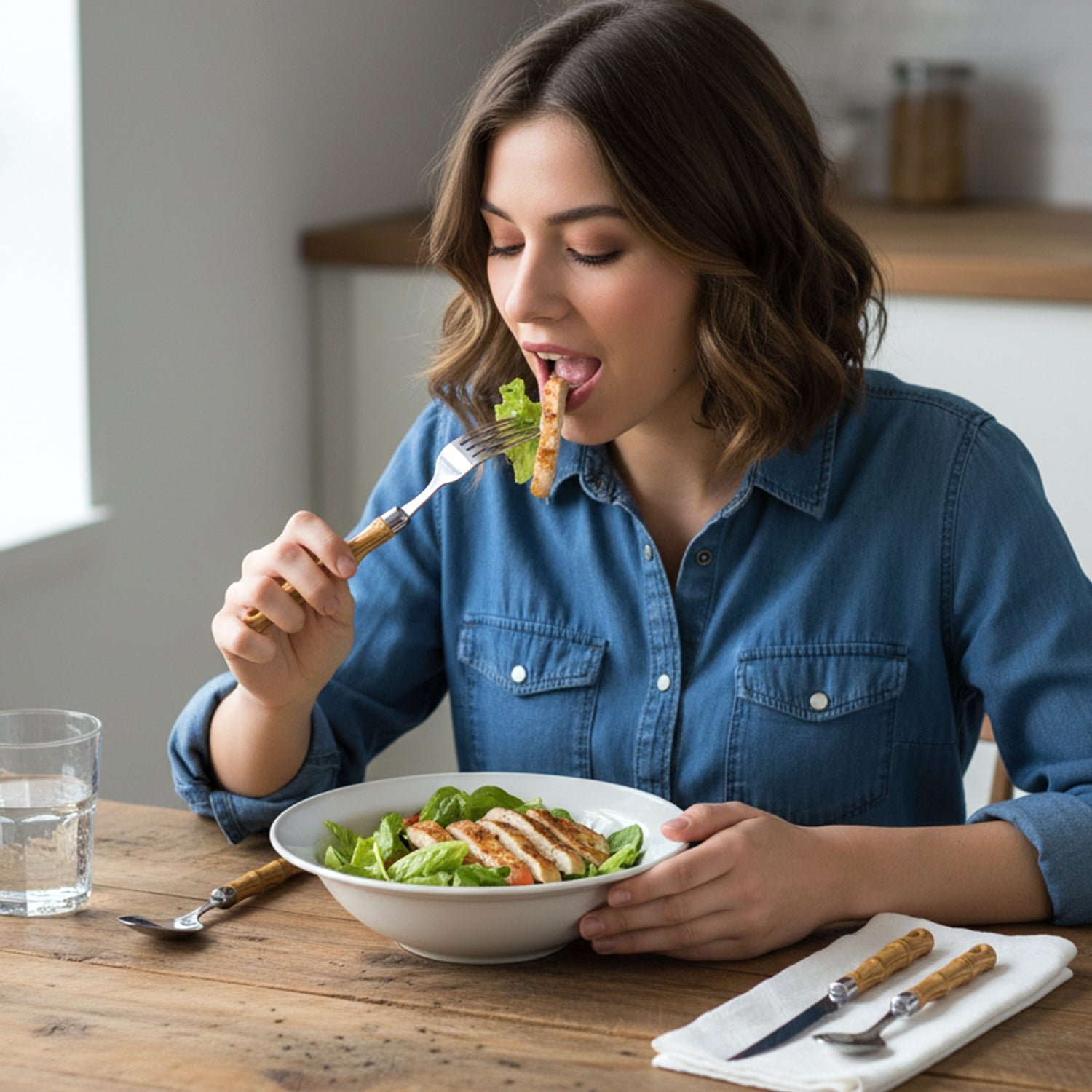 Stainless Steel Cutlery Set with Wooden Finish Handle (24 Pc Set)