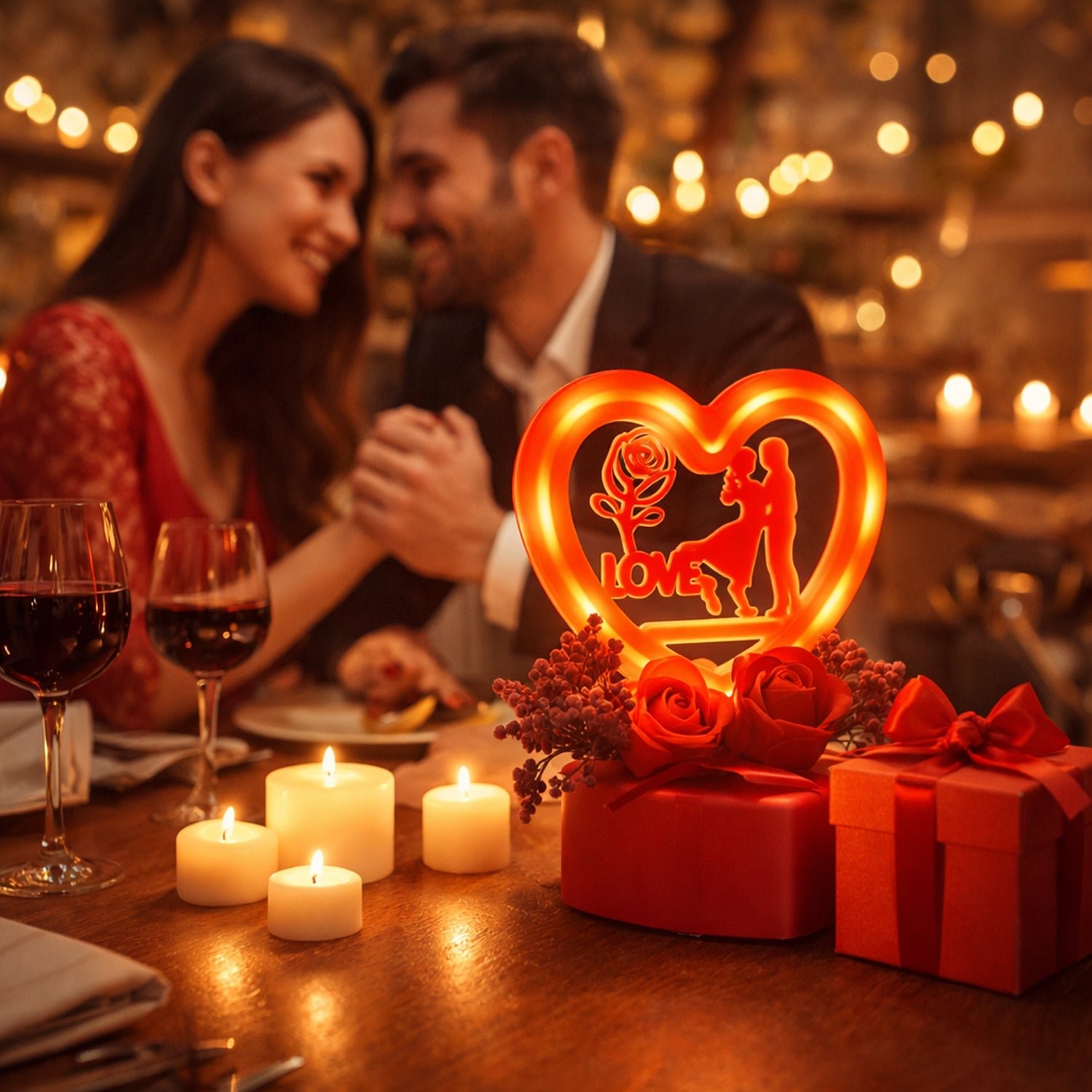 Soft Plush Teddy Bear with Heart-Shaped Love Showpiece Gift Set (2 Pc Set)