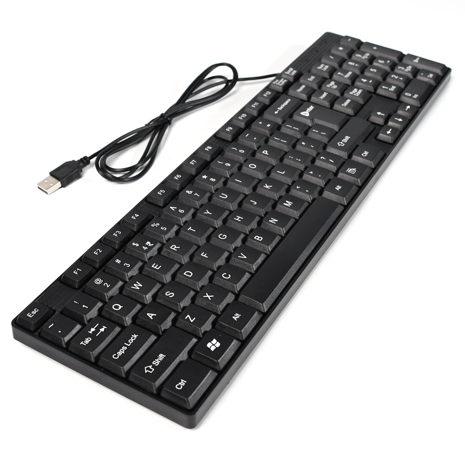 Wired USB 102 Keys, Ergonomic Portable Typewriter Keyboard Home Office, Plug and Play