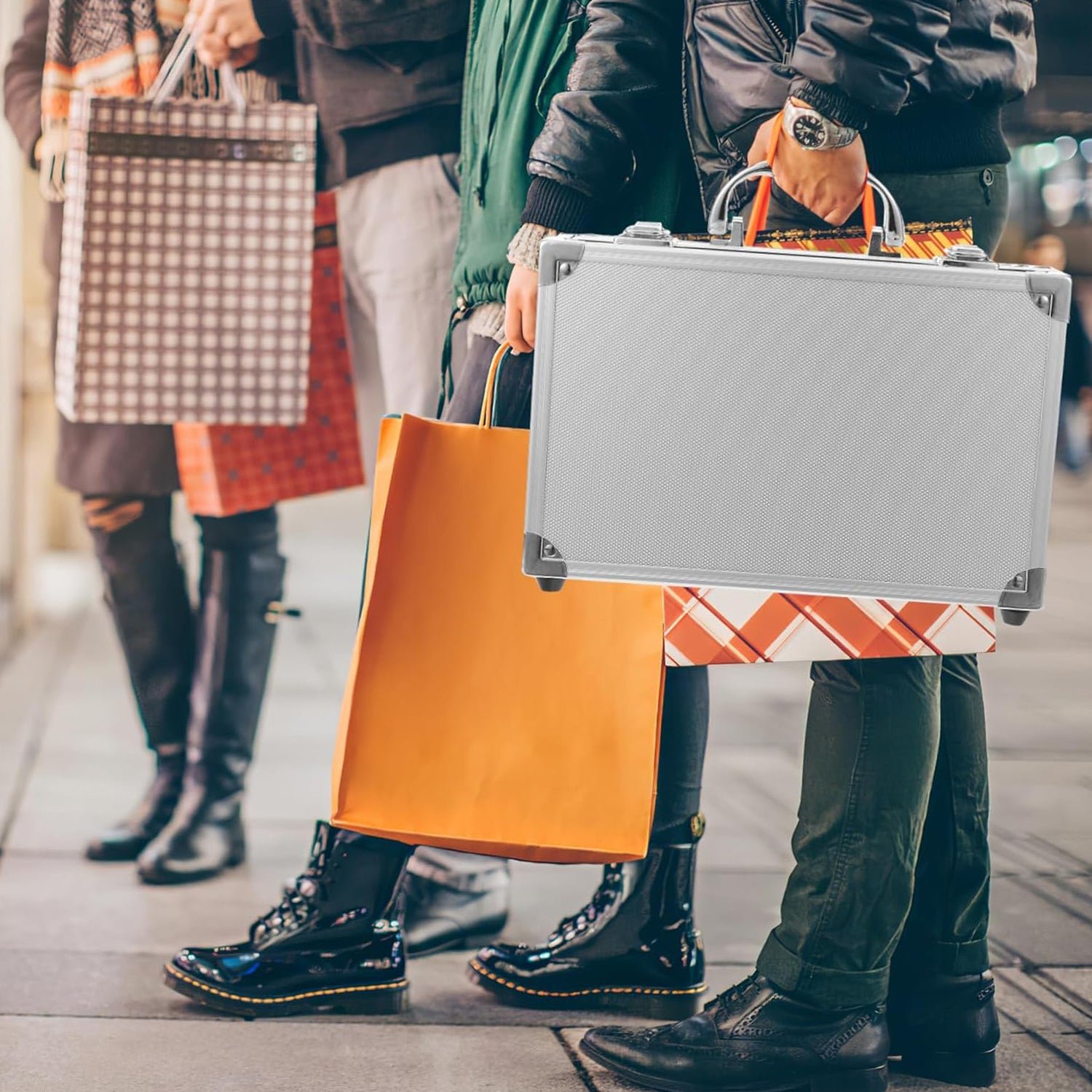 Aluminium & Wooden Multipurpose Portable Suitcase (45×29×20 Cm / 1 Pc)