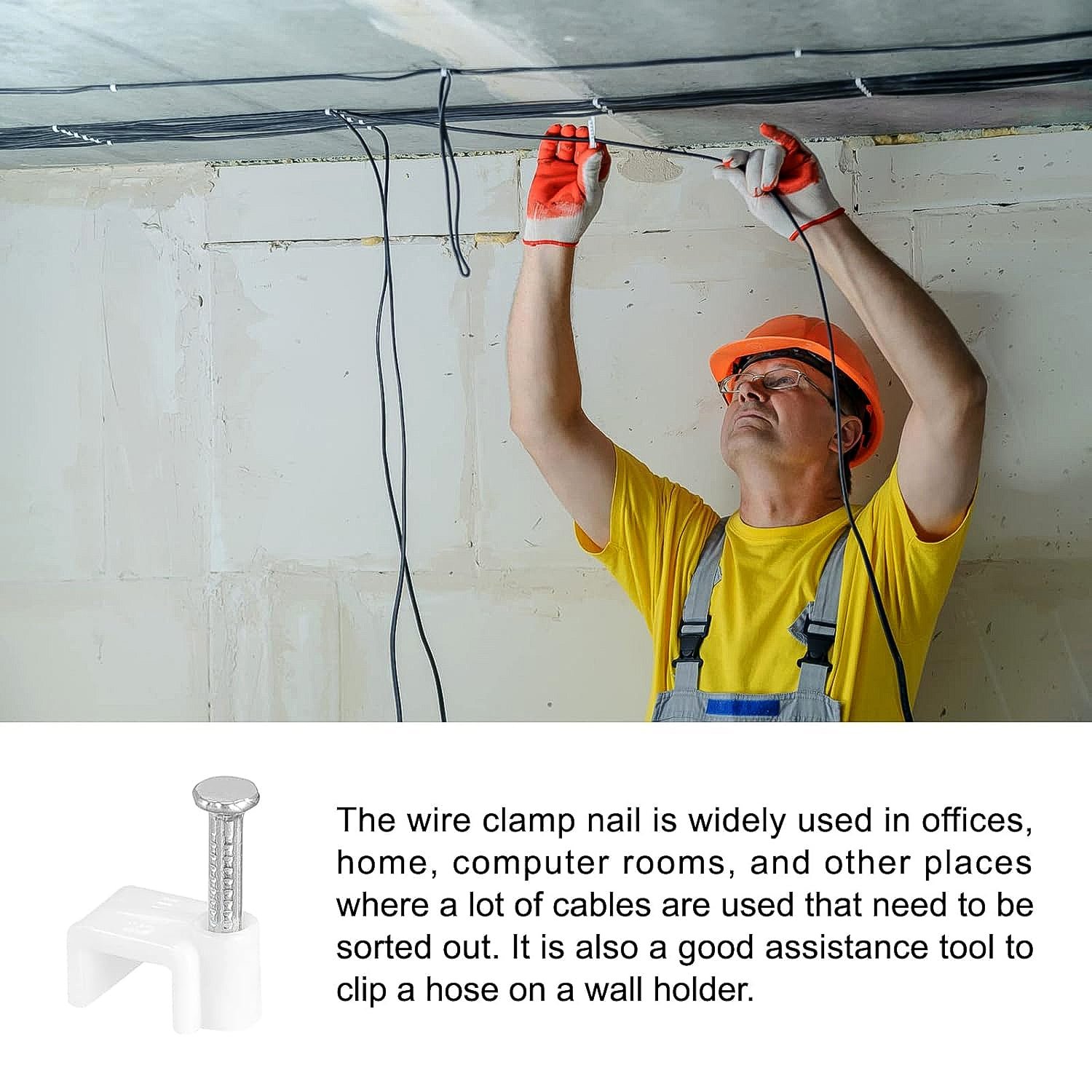 Nail Cable Clips for Wire Management (10mm & 50 Pc)