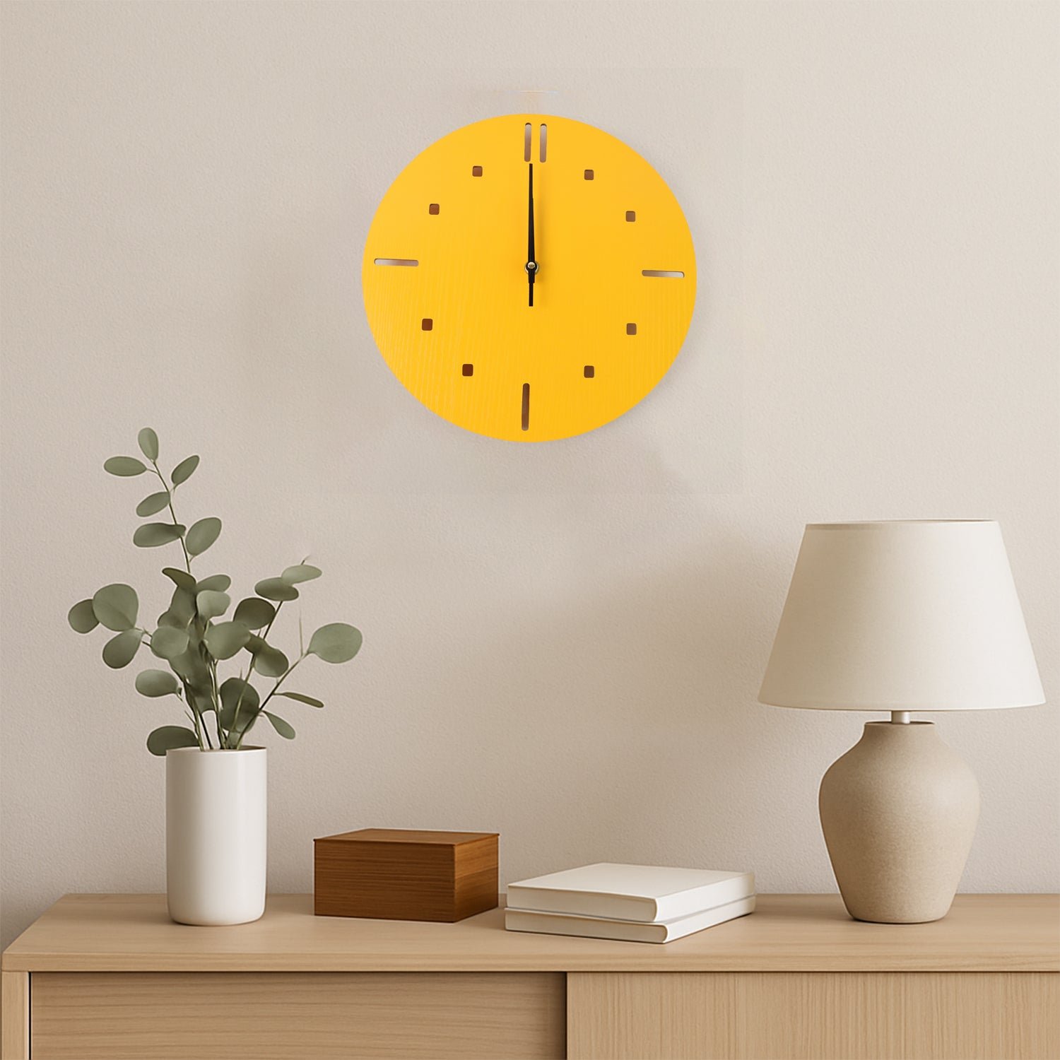 Modern Round Wall Clock Stylish and Silent Non-Ticking Decorative Timepiece (1 Pc)