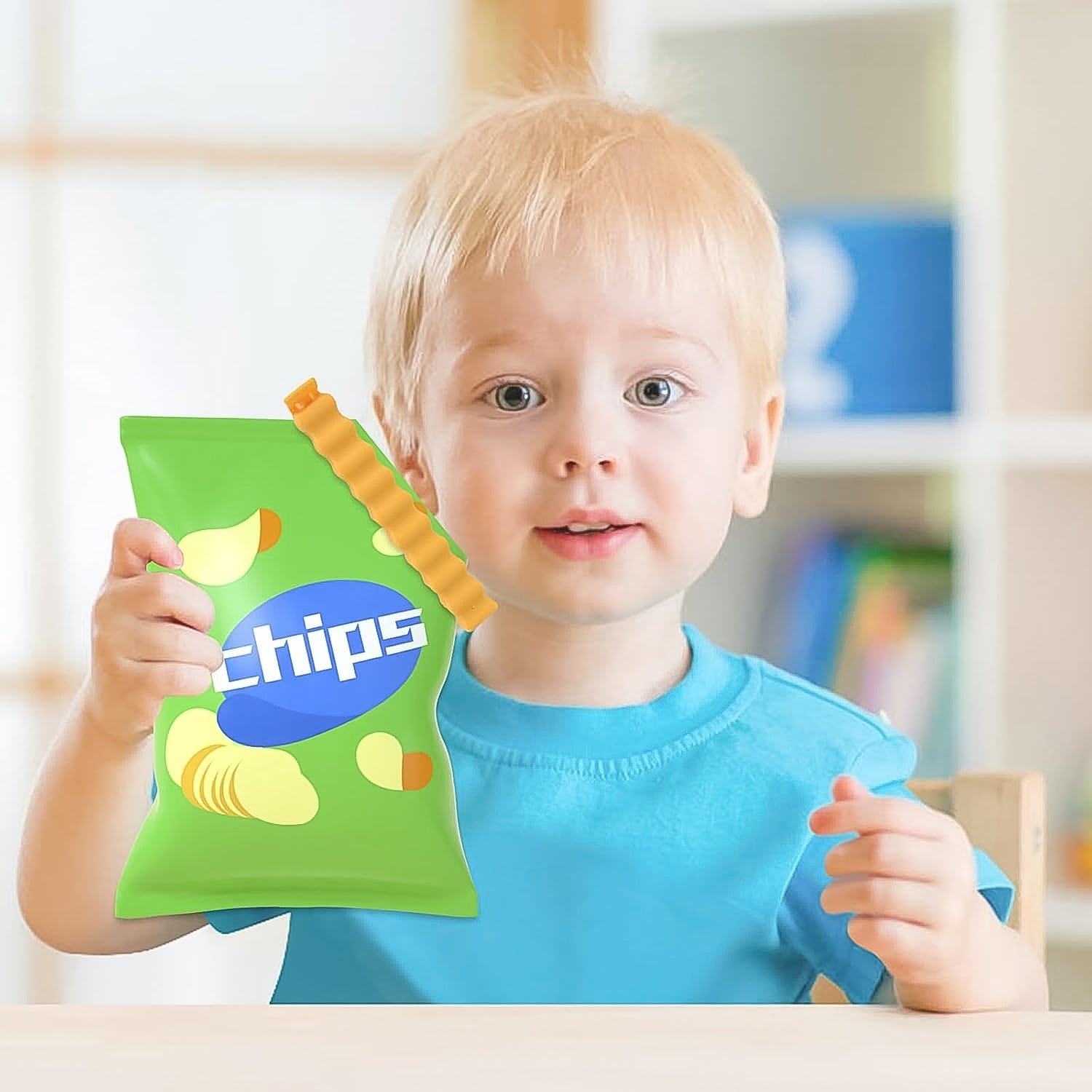 Cute French-Fries-Shaped Bag Clips With in a Magnetic Box (12 Pcs Set)