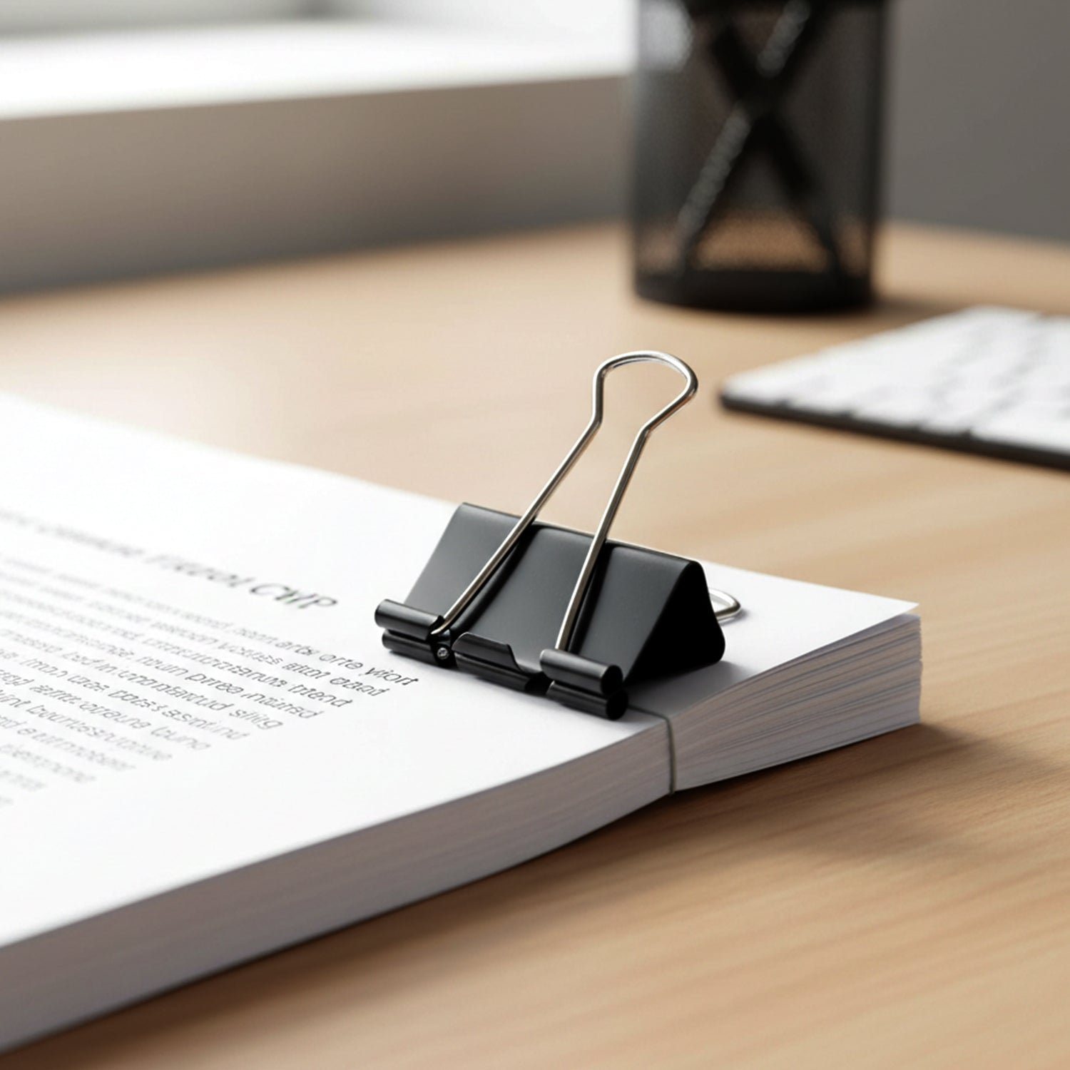 Heavy-Duty Black Binder Clips Set (19 mm, 40 Pc)