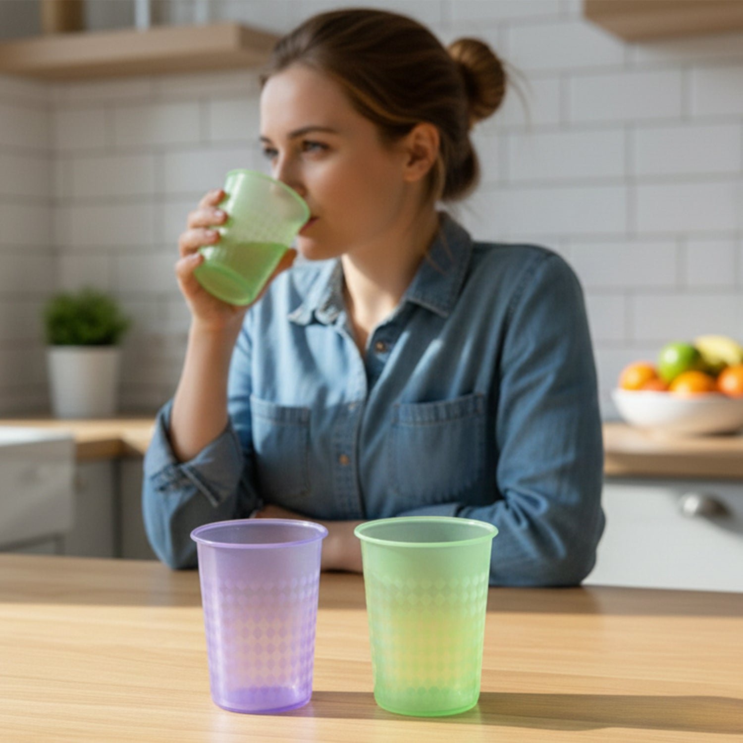 Reusable Plastic Drinking Glass 200 ML Approx (1 Pc, Mix Color)