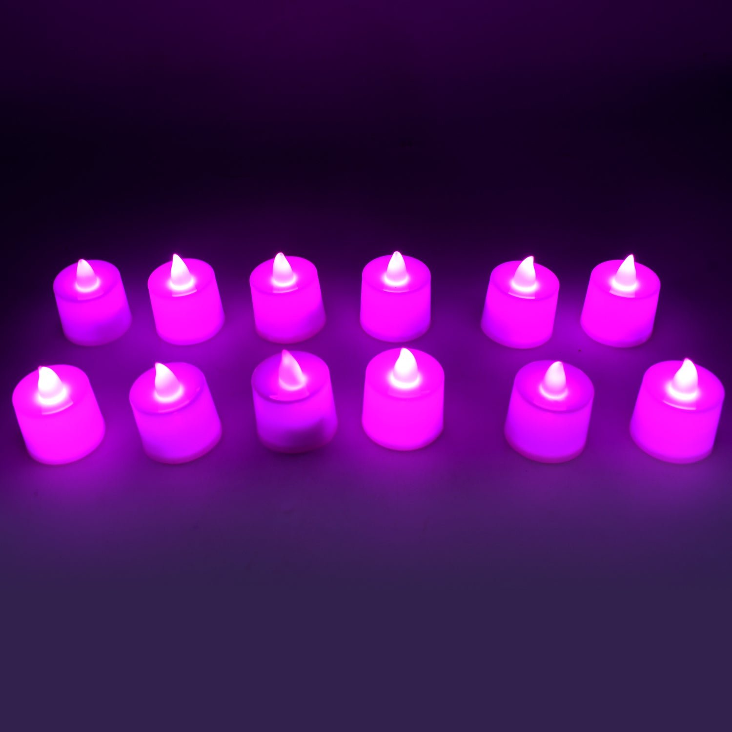 Pink Flameless LED Tealights for Festive Home Decor (Pack of 12)