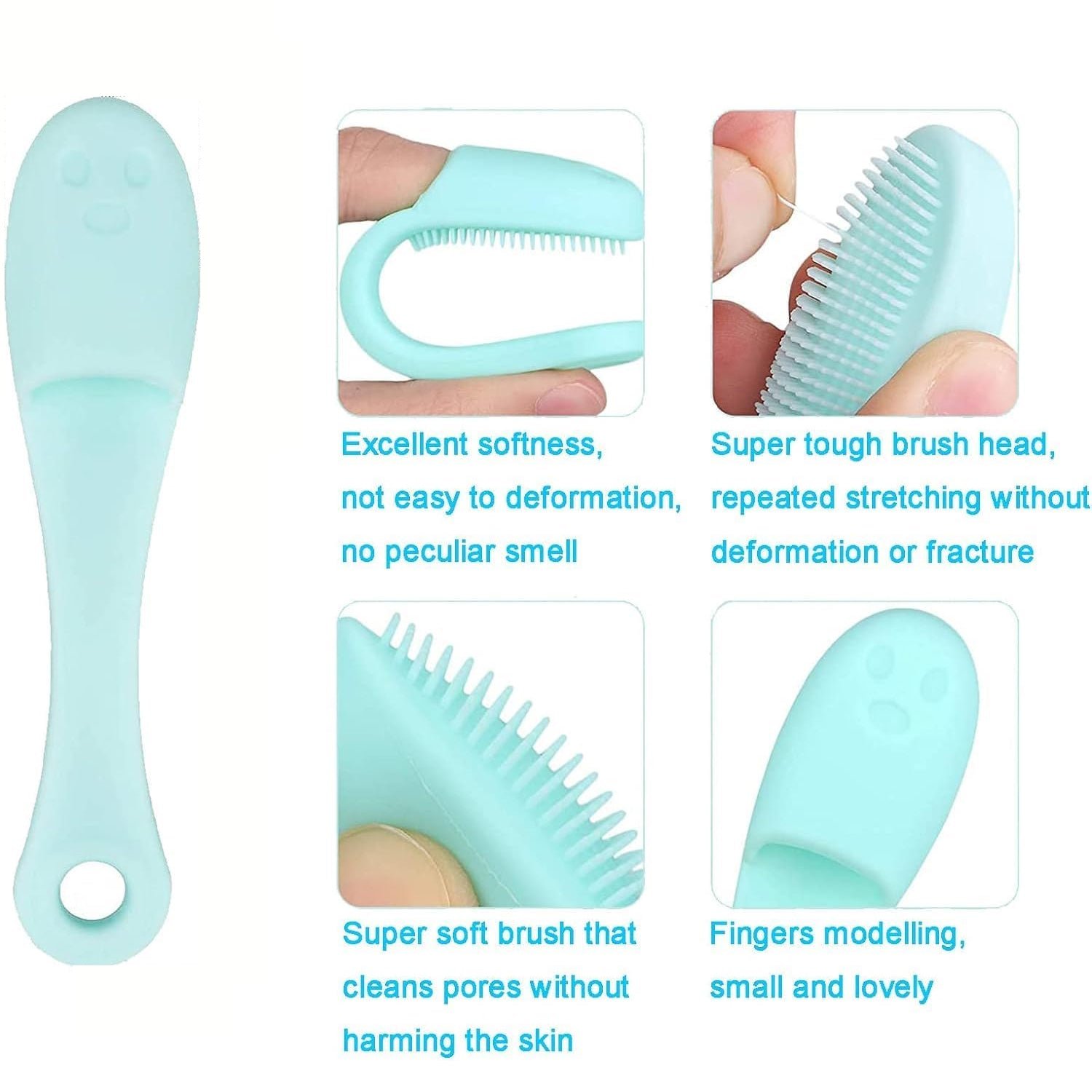 Silicone Makeup Cleaning Tool – Finger Brush Facial Cleansing Scrubber (1 Pc)