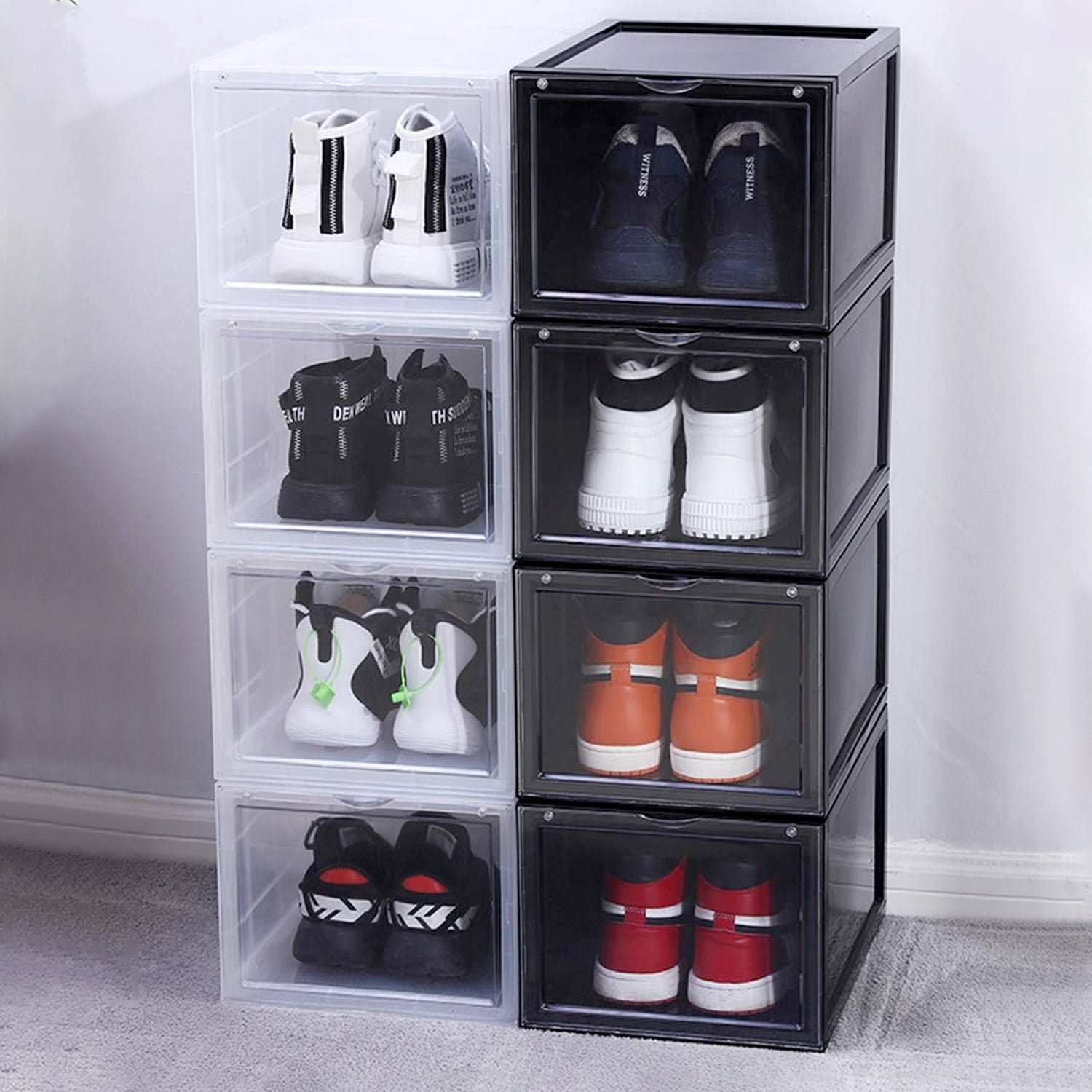 Shoe Storage Box, Shoe Box Clear Plastic Stackable (1 Pc)