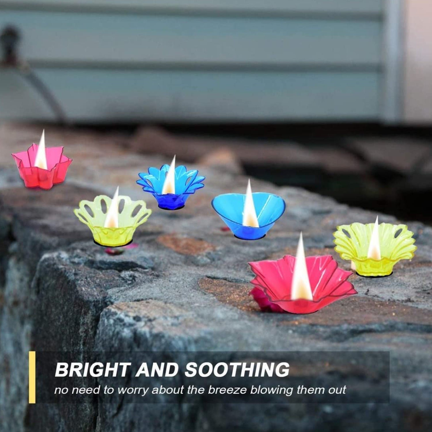 Colourful Reflection Diya Combo Plastic Candle Cup Multi Shape, Diwali (12 Pcs Set)