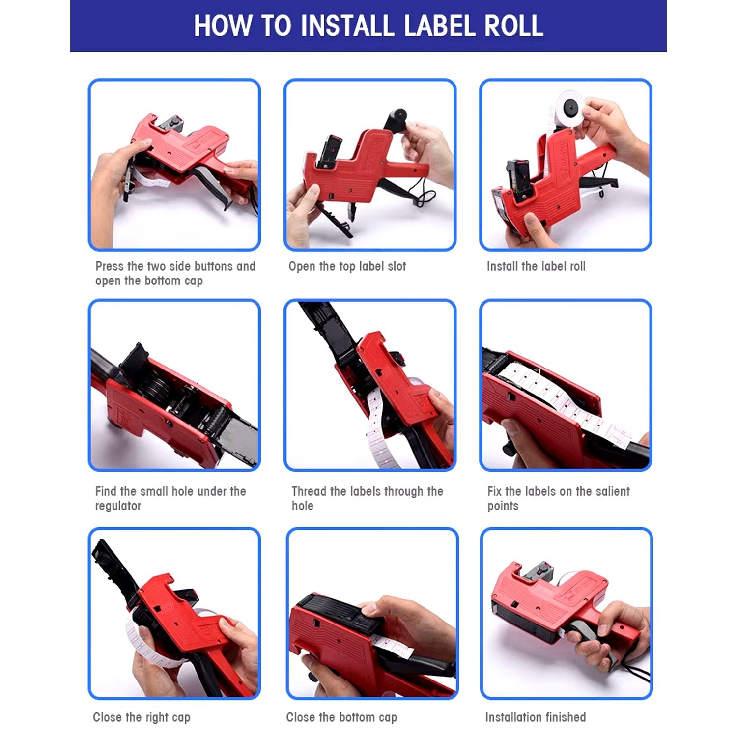 Handheld 8-Digit Plastic Price Tag Gun – Ideal for Retail & Market Price Tagging