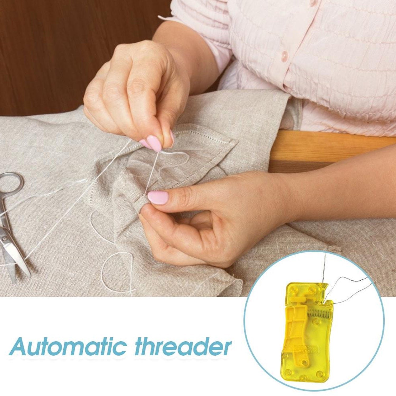 Needle Threader Stylish Comfortable Grip Automatic Threader for Home 1 Pc