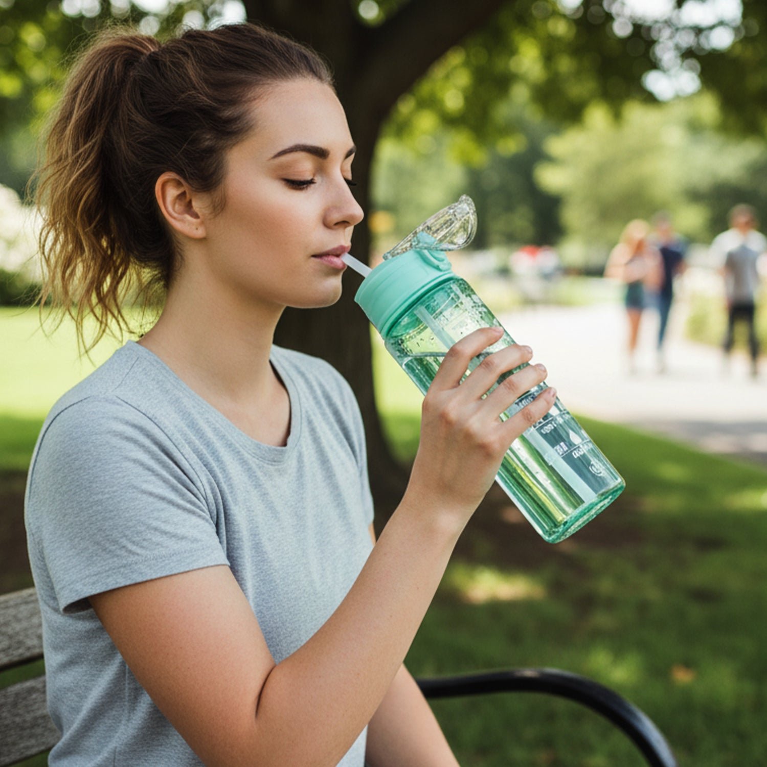 Motivational Water Bottle with Time Marker and Flip Top Lid (1000 ML)