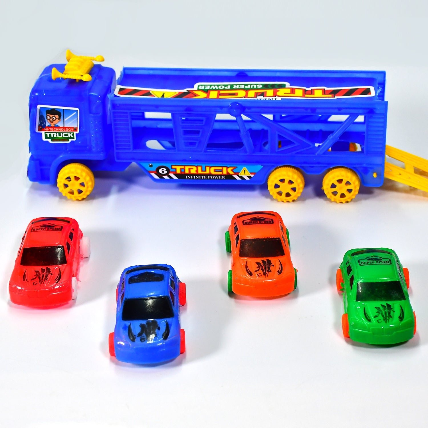Toy Set Truck with 4 Mini Cars Toy Vehicles for Children