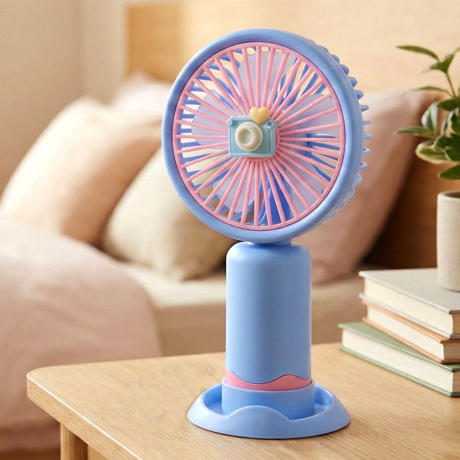 Dual-Use Rechargeable Mini Handheld & Table Fan (1 Pc)