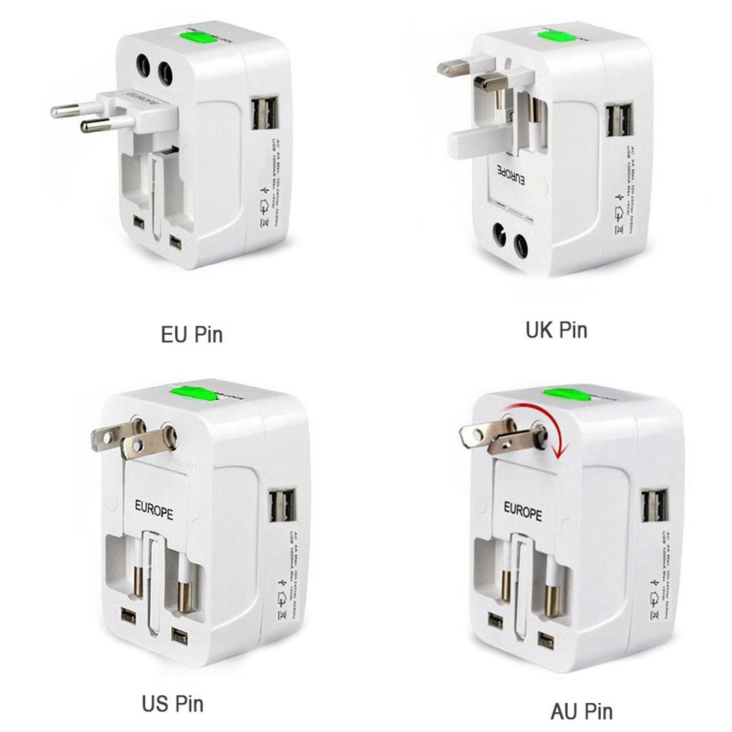 All-in-One Universal Worldwide Travelling AC Adaptor Plug (1 Pc)