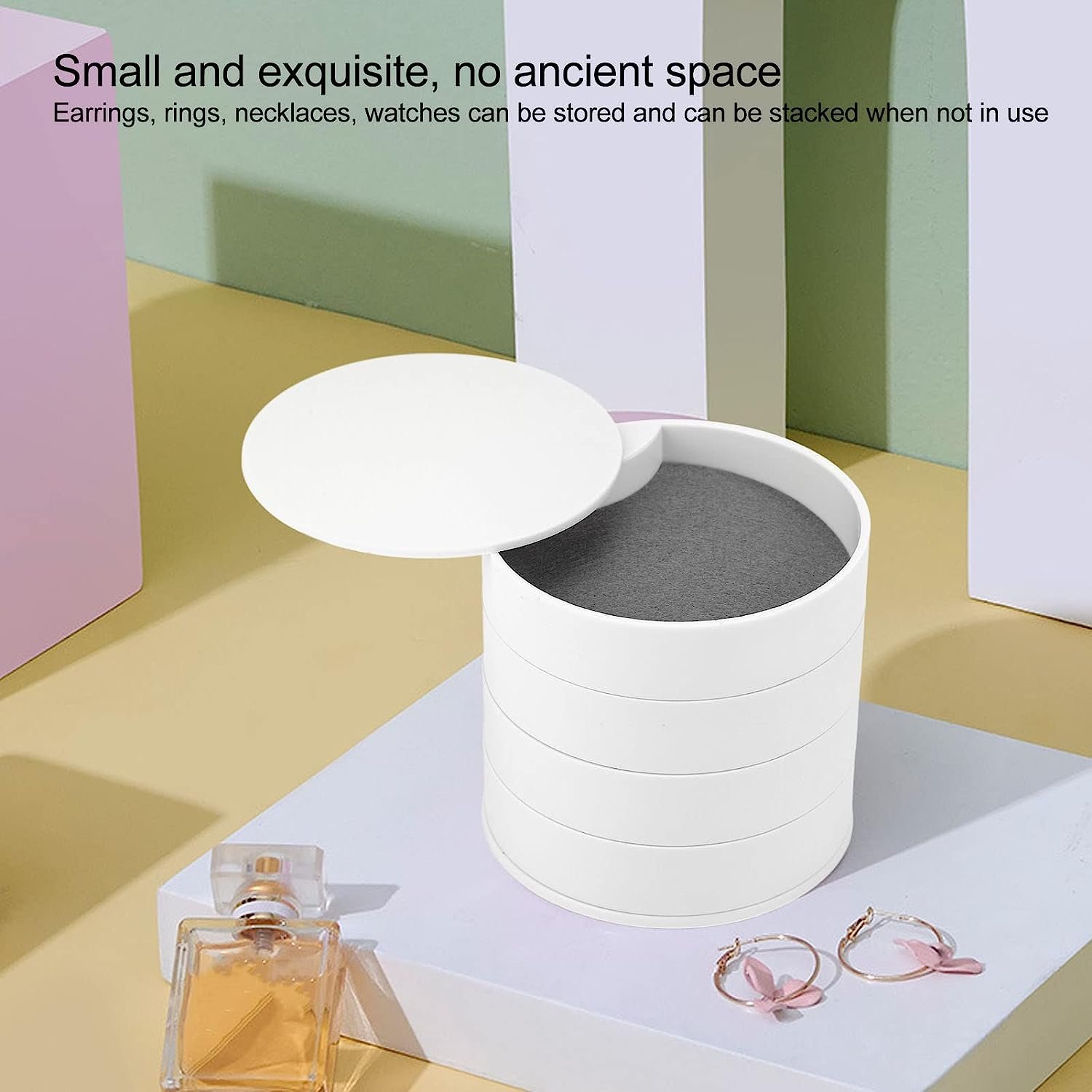 4 Layers Jewellery Box 360 Degree Rotating Jewelry  Organizer with Mirror Storage