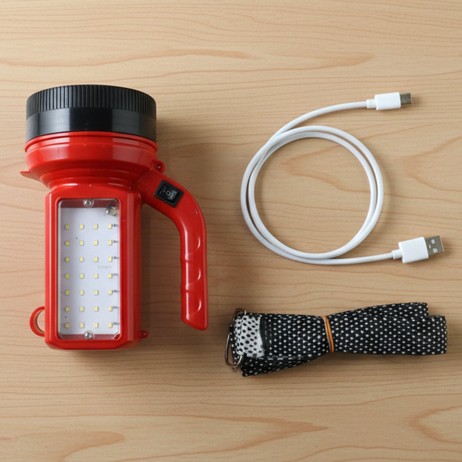 OMEGA 200W High Power LED Laser Torch Light with Side Emergency Light Panel (1 Pc)