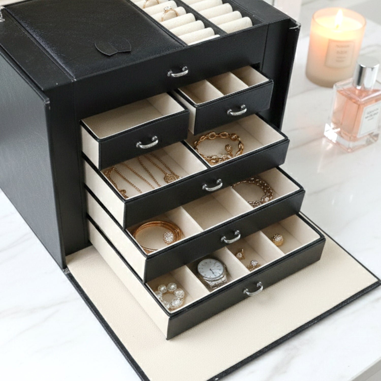 Luxury Multi-Drawer Jewelry Organizer Storage Box (1 Pc)