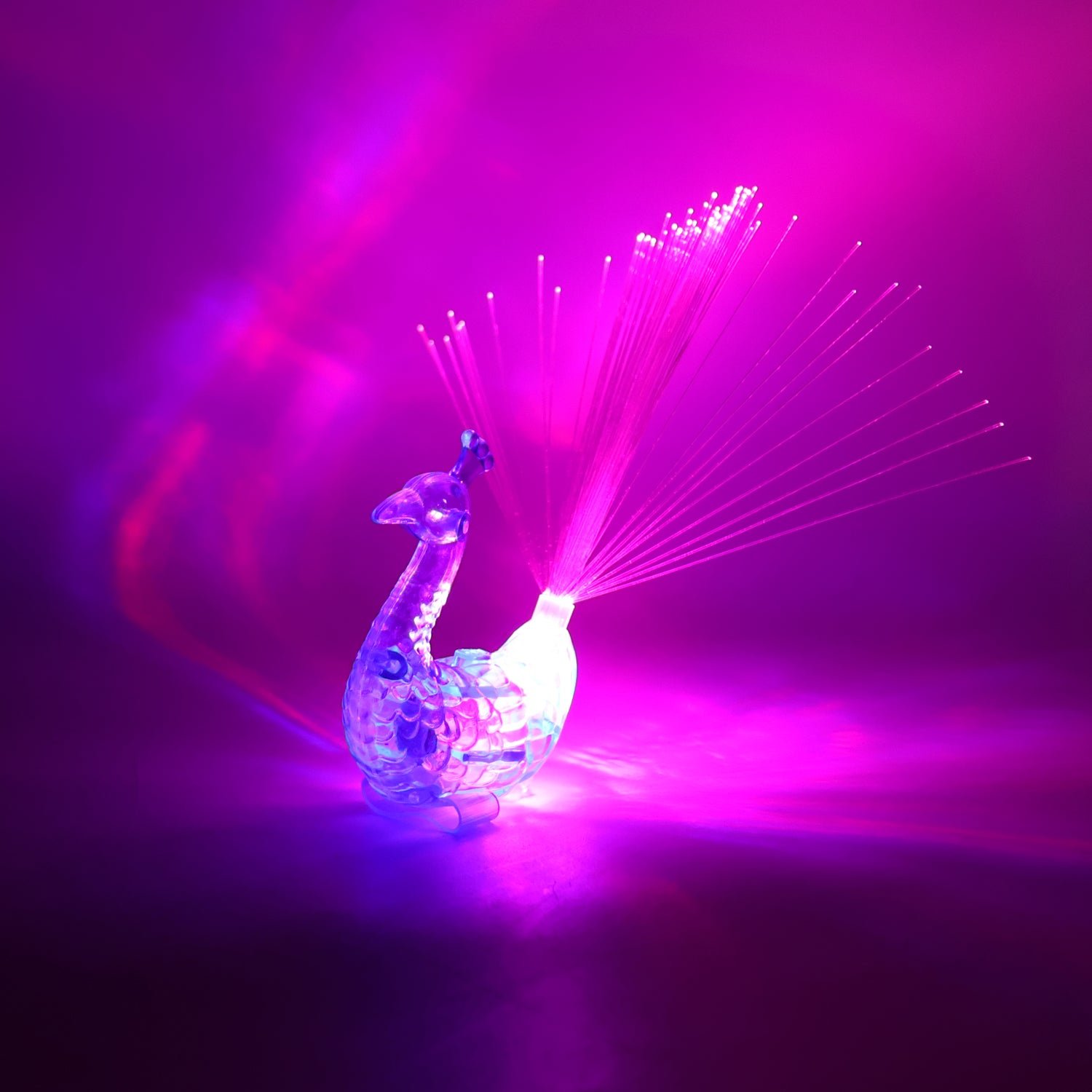 LED Fiber-Optic Peacock Decorative Night Light (1 Pc)