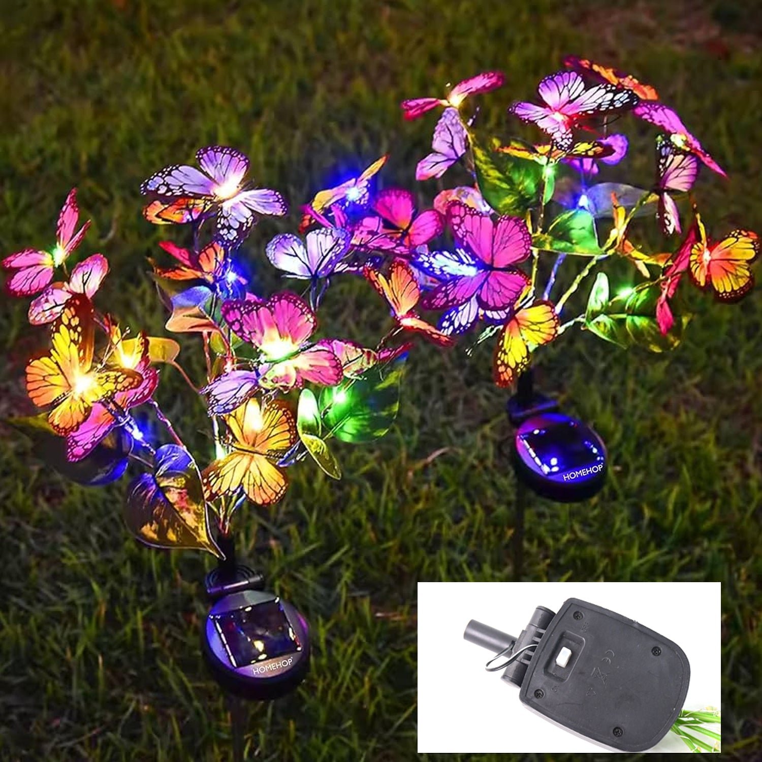 Solar-Powered LED Butterfly Garden Flower Light