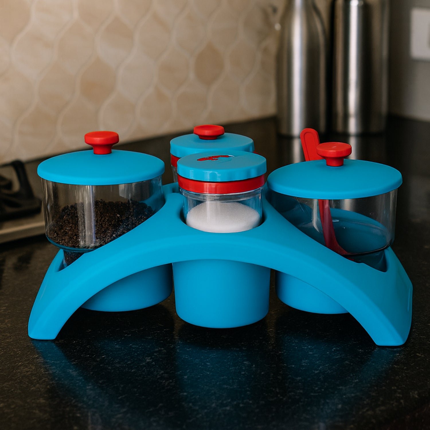 Supermom Plastic 4x Pickle with Salt & Pepper Storage Set